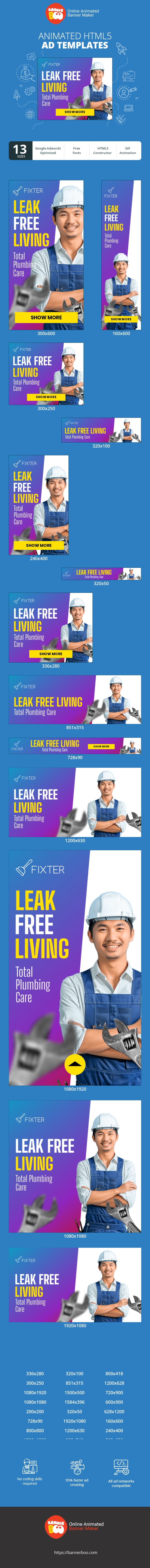 Banner ad template — Leak-Free Living — Total Plumbing Care