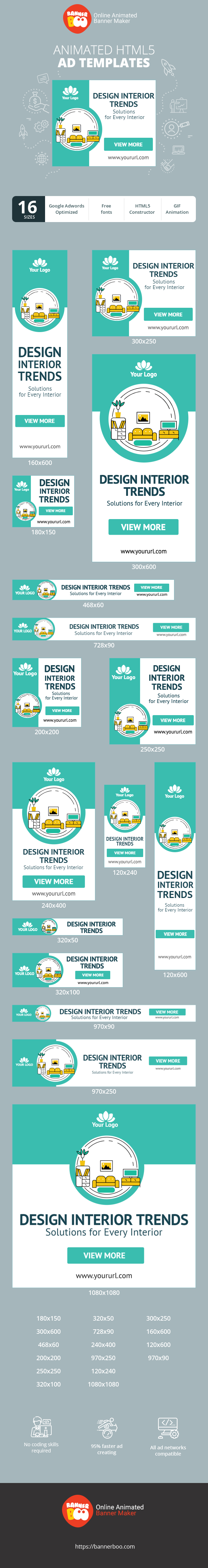 Banner ad template — Interior Design Trends — Solutions for Every Interior