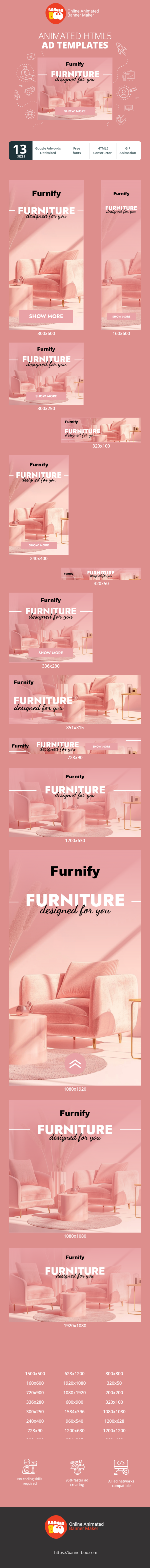 Szablon reklamy banerowej — Meble — Zaprojektowane dla Ciebie