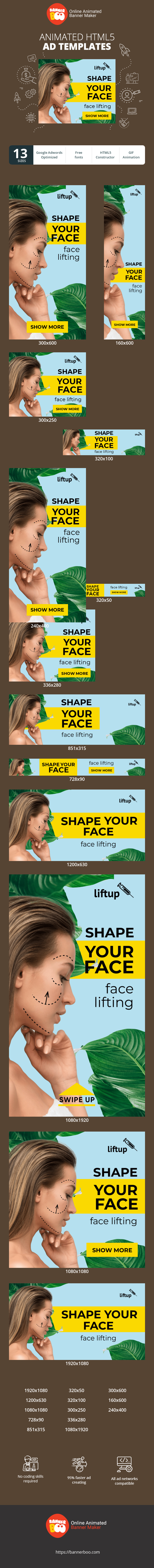 Banner ad template — Shape Your Face — Face Lifting