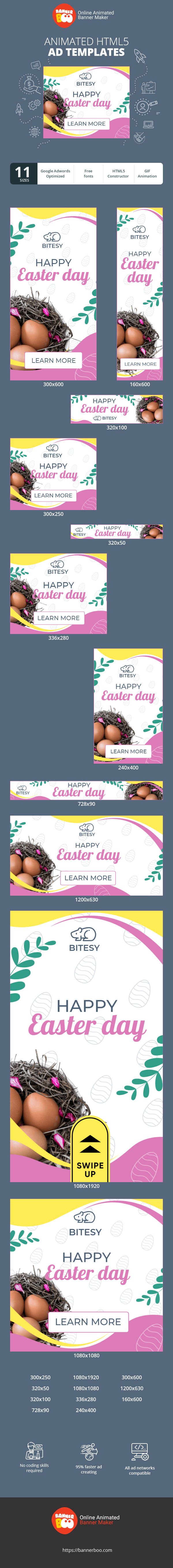Szablon reklamy banerowej — Frohe Ostertage — Osternest