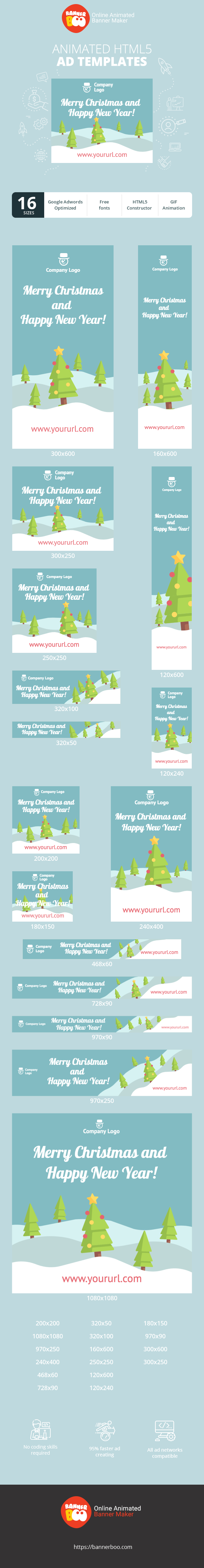 Banner ad template — Merry Christmas and Happy New Year!