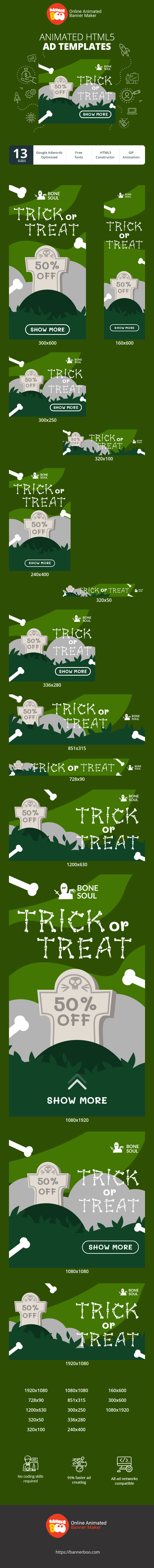 Szablon reklamy banerowej — Süßes oder Saures — Halloween-Nacht