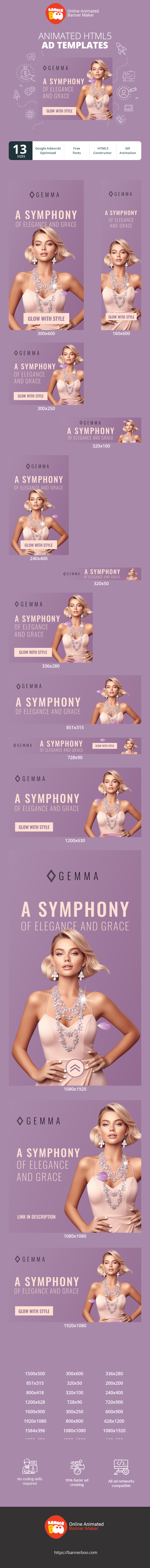Szablon reklamy banerowej — Eine Symphonie aus Eleganz und Anmut — Schmuck
