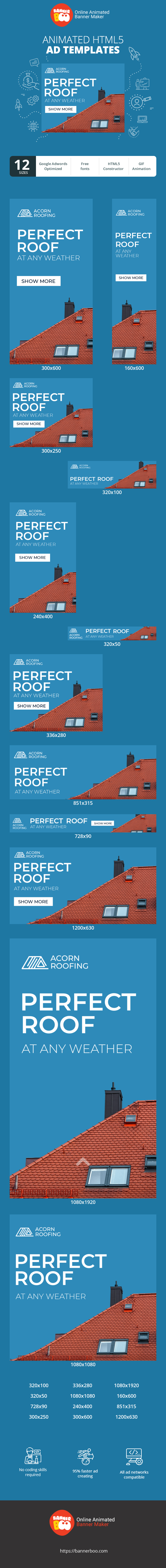 Banner ad template — Perfect Roof In Any Weather — Roofing