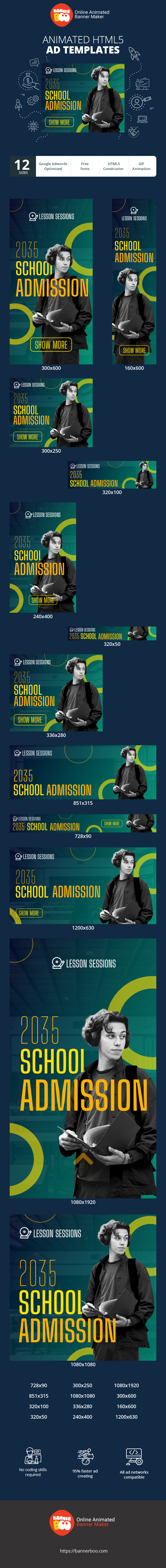 Szablon reklamy banerowej — Przyjęcie do szkoły 2035 — Edukacja