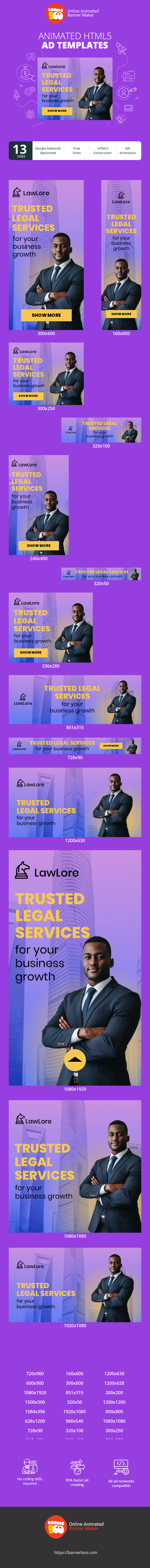 Banner ad template — Trusted Legal Services  — For Your Business Growth