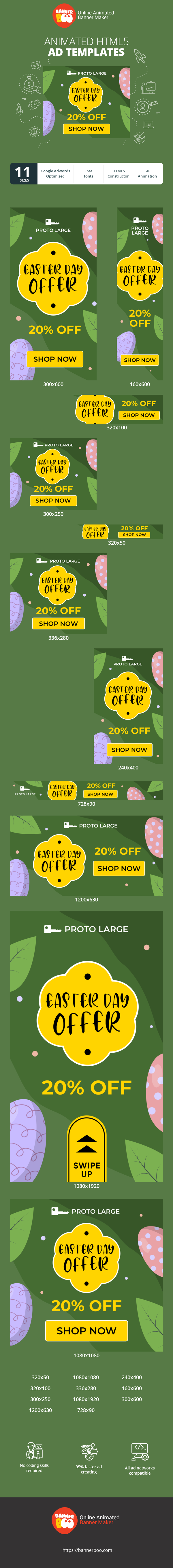 Banner ad template — Easter Day Offer — 20% Off