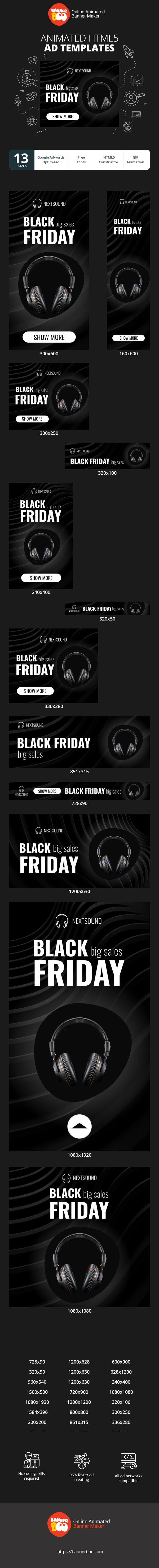 Szablon reklamy banerowej — Black Friday — Wielkie Wyprzedaże